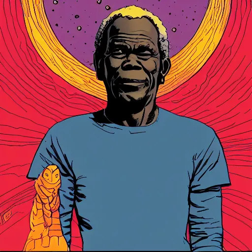 Image similar to danny glover retro minimalist portrait! moebius starwatcher comic by jean giraud, portrait 8 k