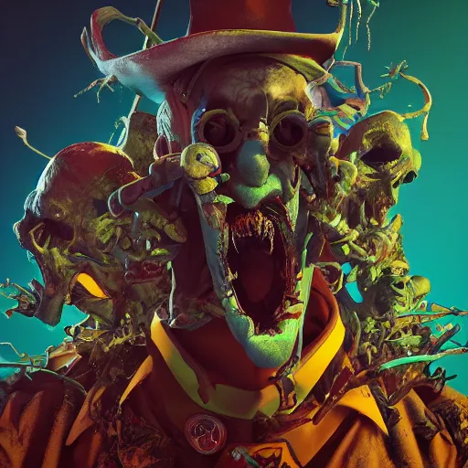 Prompt: demented - chaotic - antihero - blippi - rorschach - dave - gibbons - alan - moore, high - detail, artstation, octane - render,