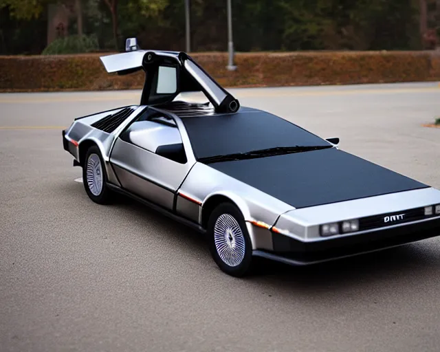 Image similar to new prototype delorean, dslr