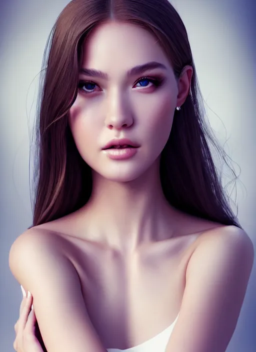 Image similar to a gorgeous female photo, professionally retouched, soft lighting, realistic, smooth face, full body shot, torso, dress, perfect eyes, wide angle, sharp focus on eyes, 8 k high definition, insanely detailed, intricate, elegant, art by artgerm and jason chan and mark litvokin