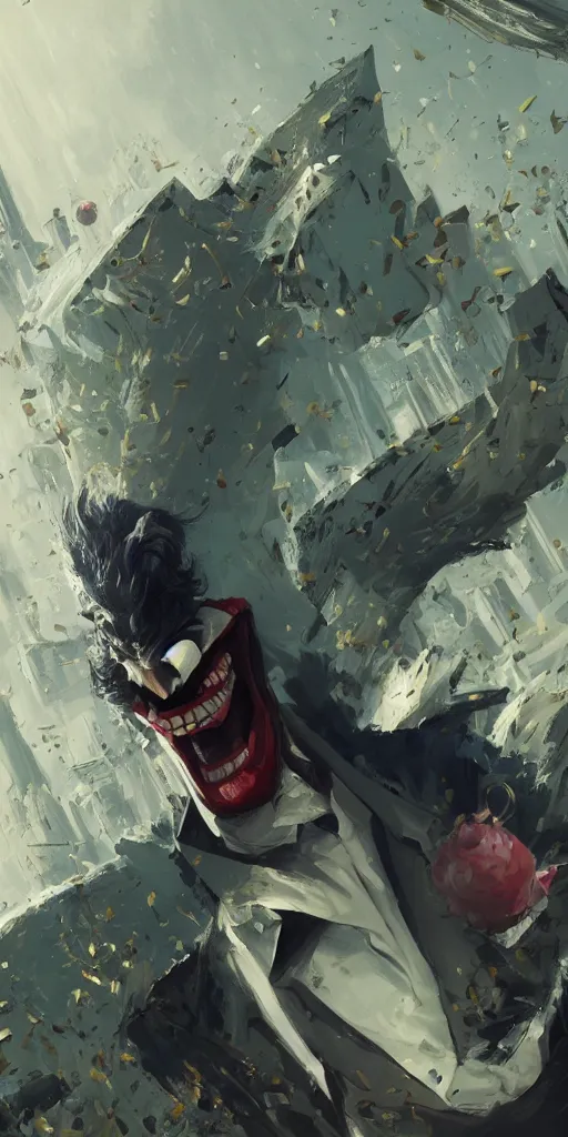 Image similar to Every joker ever, Darek Zabrocki, Karlkka, Jayison Devadas, Phuoc Quan, trending on Artstation, 8K, ultra wide angle, pincushion lens effect