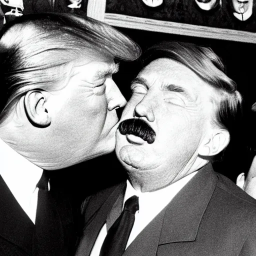 Image similar to still of donald trump kissing adolf hitler siegheil