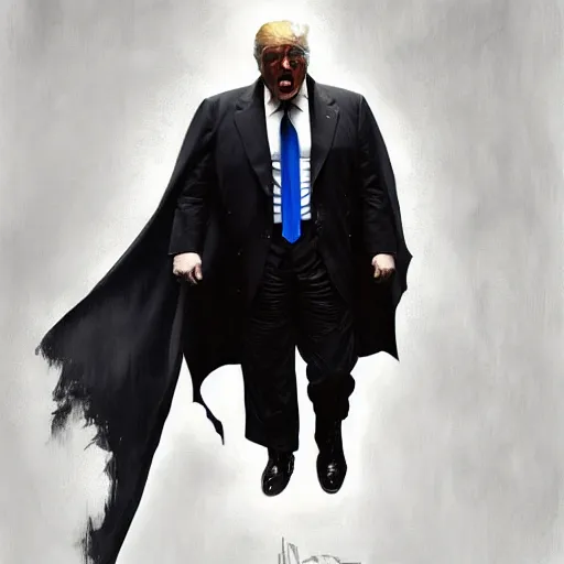 Prompt: Donald Trump as Bane from The Dark Knight Rises, portrait, highly detailed, digital painting, artstation, concept art, smooth, sharp focus, illustration, cinematic lighting, art by artgerm and greg rutkowski and alphonse mucha