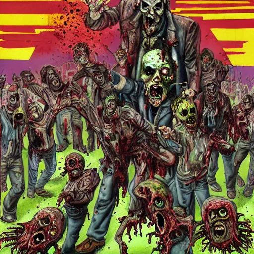 Image similar to zombie apocalypse by robert williams, detailed