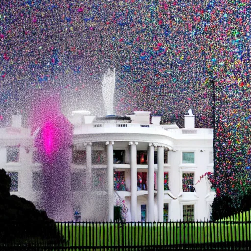 Image similar to photo aftermath glitter explosion white house