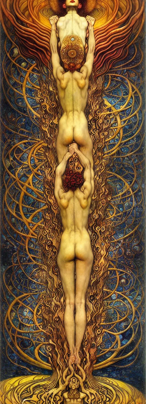 Image similar to Divine Chaos Engine by Karol Bak, Jean Delville, William Blake, Gustav Klimt, and Vincent Van Gogh, symbolist, visionary