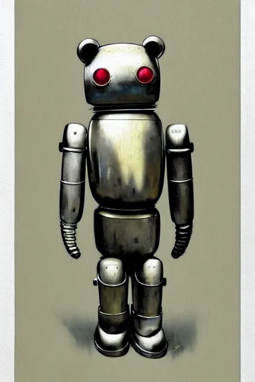 Image similar to ( ( ( ( ( 1 9 5 0 s retro future robot android aluminum bear. muted colors. ) ) ) ) ) by jean - baptiste monge!!!!!!!!!!!!!!!!!!!!!!!!!!!!!!