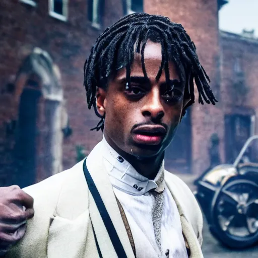 Image similar to playboi carti in peaky blinders 4 k the detailed super realistic