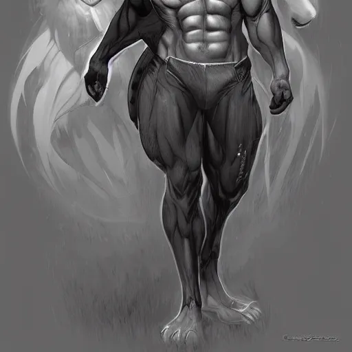 Prompt: Muscular fully clothed gay anthro lion furry Character design by charlie bowater, ross tran, artgerm, and makoto shinkai, detailed, inked, western comic book art, 2021 award winning painting