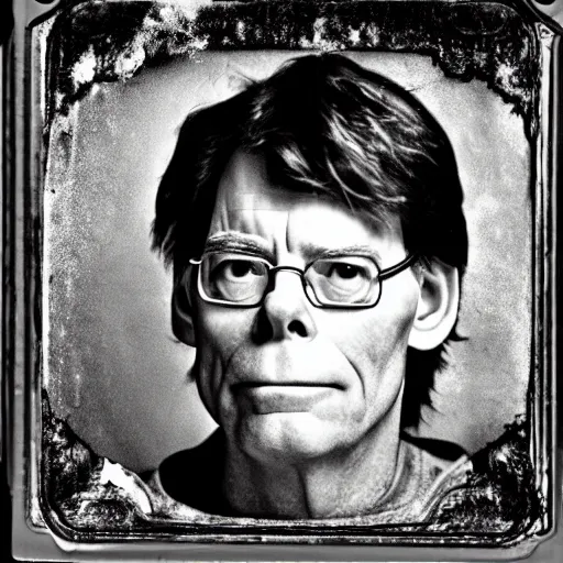 Image similar to stephen king, tintype