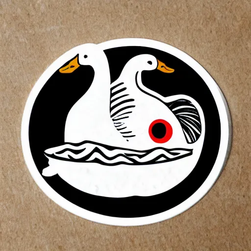 Image similar to cute goose sticker concept design