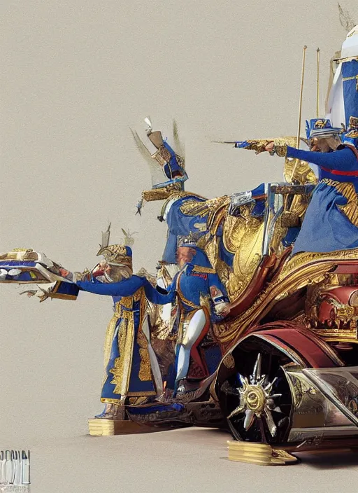 Image similar to the coronation of napoleon painting and sci - fi organic car 3 d realistic render