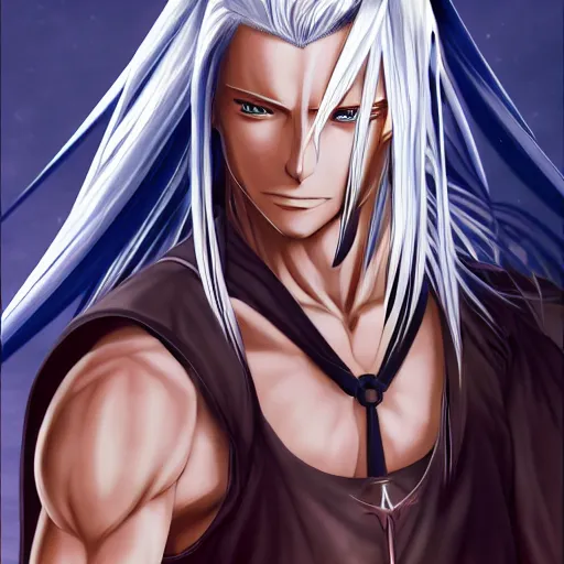 Prompt: portrait of sephiroth, anime fantasy illustration by tomoyuki yamasaki, kyoto studio, madhouse, ufotable, trending on artstation