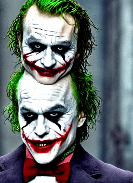 Image similar to WHY SO SERIOUS? Heath Ledger as the Joker, movie still, sharp, highly detailed, hollywood movie