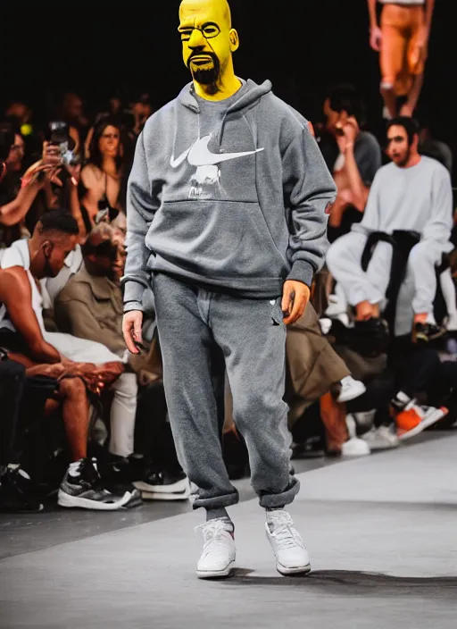 Image similar to hyperrealistic and heavy detailed air jordan runway show of homer simpson, leica sl 2 5 0 mm, vivid color, high quality, high textured, real life