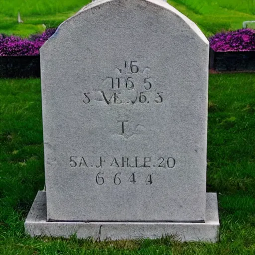 Image similar to a grave that has the text rip anglettere on it.