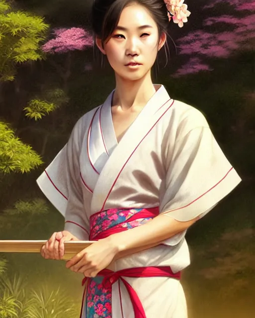 Image similar to a beautiful okinawa girl wear elegant yukata in festival | | summer night, realistic shaded, pleasant face, good looking, fine details, 4 k realistic, cryengine, realistic shaded lighting poster by greg rutkowski, magali villeneuve, artgerm, jeremy lipkin and michael garmash and rob rey