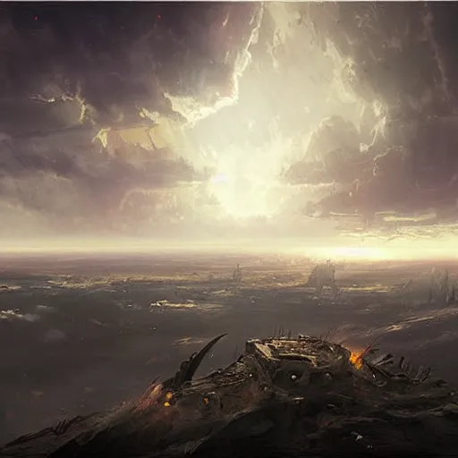 Image similar to apocalypse sky, by greg rutkowski