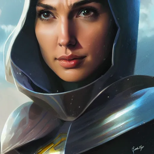 Image similar to a close up face of gal gadot as kara zor-el from Kryptonian by Stanley Artgerm Lau, WLOP, Rossdraws, James Jean, Andrei Riabovitchev, Marc Simonetti, Yoshitaka Amano, ArtStation, CGSociety, Full body shot