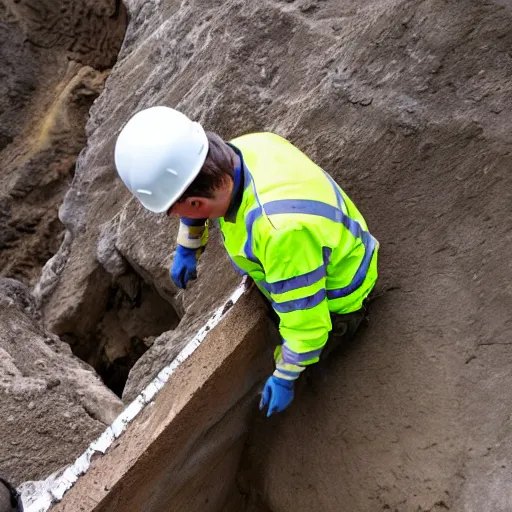 bottomless pit supervisor at work, wearing a hard hat | Stable ...