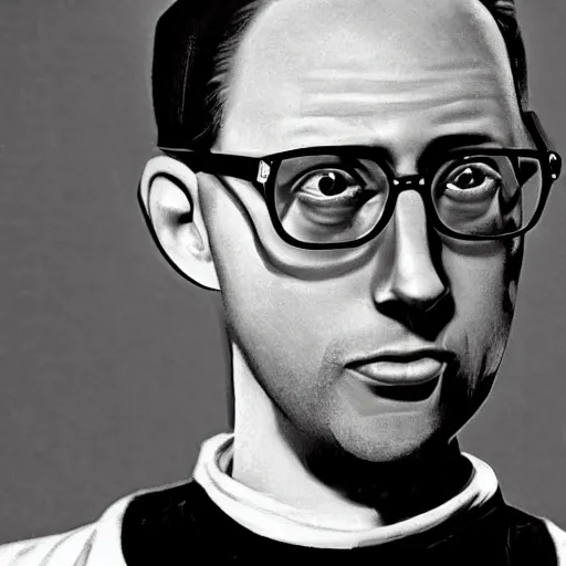 Prompt: Nostalgia Critic, Photorealism, 1950s photograph