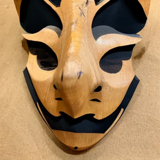 Prompt: beautiful kitsune wooden mask