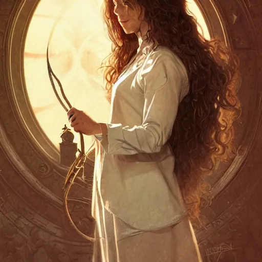 Image similar to ultra realistic illustration, hermione granger from the chamber of secrets, intricate, elegant, highly detailed, digital painting, artstation, concept art, smooth, sharp focus, illustration, art by artgerm and greg rutkowski and alphonse mucha