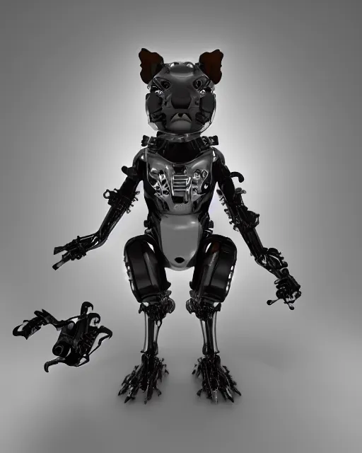 Image similar to a cybertronic squirrel terminator, leds, high detail, sharp, studio, metal, digital art, bionic