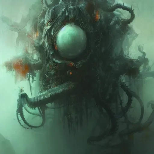 Image similar to lovecraftian horror by ruan jia