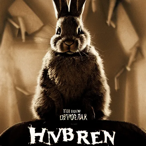 Prompt: photo of a movie poster for a horror movie about an evil bunny