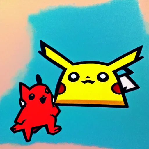 Prompt: the koolaid man with pikachu trapped inside him like a pokeball