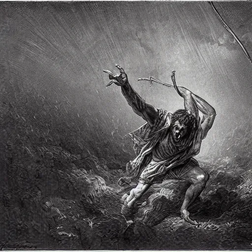 Image similar to rage fury anger by gustave dore