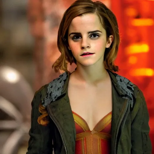 Image similar to emma watson in spy kids 3 d, full body shot, highly - detailed, sharp focus, award - winning