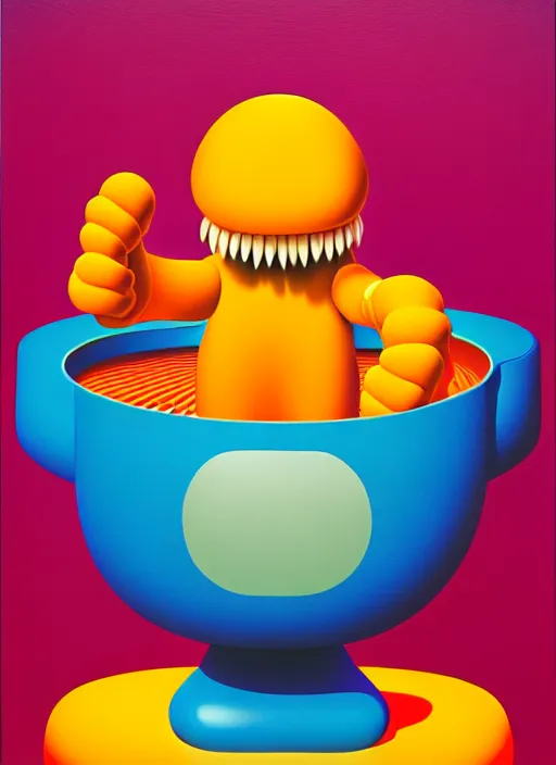 Prompt: pot of greed by shusei nagaoka, kaws, david rudnick, airbrush on canvas, pastell colours, cell shaded, 8 k
