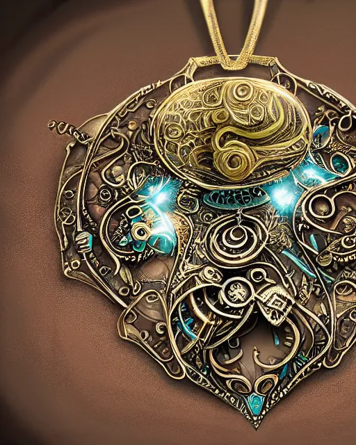 Image similar to close up of an necklace amulet, fantasy, intricate, elegant, highly detailed, digital painting, artstation, concept art, smooth, sharp focus, 5 tgb illustration