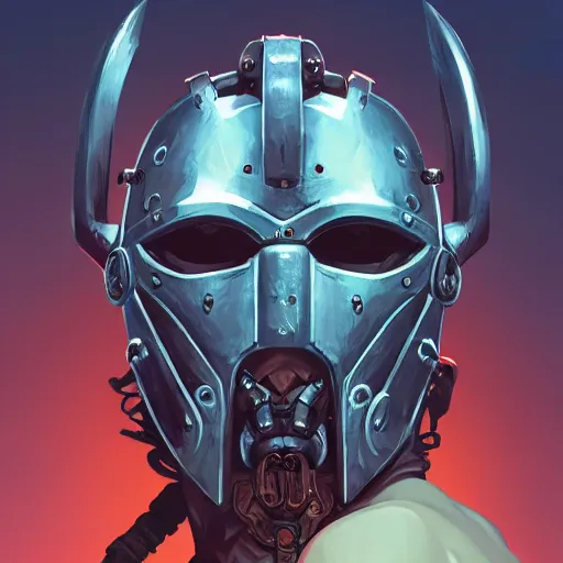 Image similar to cyberpunk viking helmet mask warrior goddess robot ninja fantasy, art gta 5 cover, official fanart behance hd artstation by jesper ejsing, by rhads, makoto shinkai and lois van baarle, ilya kuvshinov, ossdraws