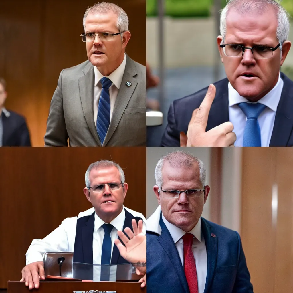 Prompt: Australian PM Scott Morrison starring as Logan Roy in Succession, 4k screenshot