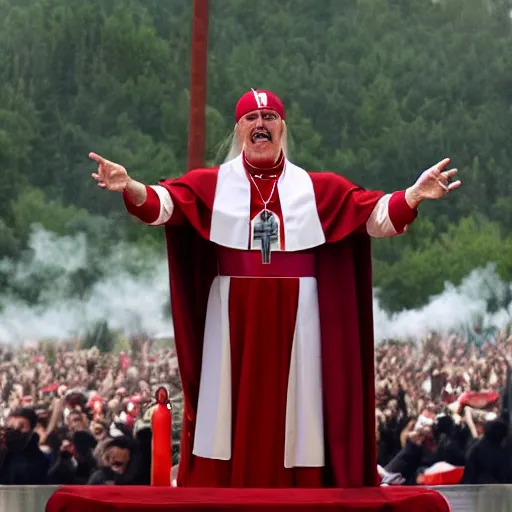 Image similar to Hulk Hogan elected as the new Pope