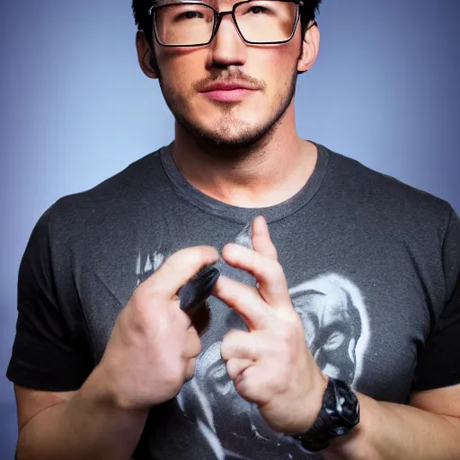 Image similar to markiplier and chris pratt combined, 4k headshot photography