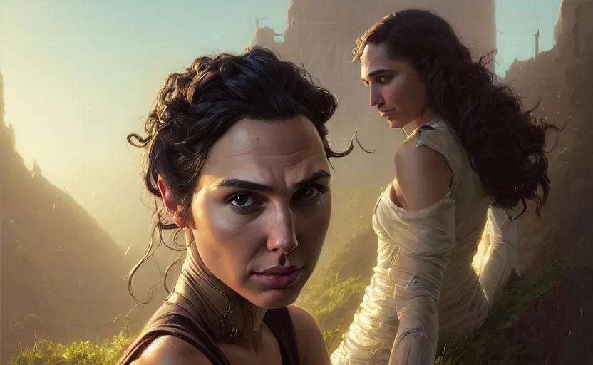 Image similar to highly detailed portrait of gal gadot, in the boys, stephen bliss, unreal engine, fantasy art by greg rutkowski, loish, rhads, ferdinand knab, makoto shinkai and lois van baarle, ilya kuvshinov, rossdraws, tom bagshaw, global illumination, radiant light, detailed and intricate environment