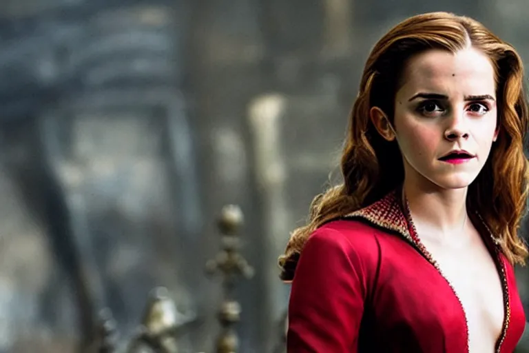 Image similar to Still of Emma Watson as Scarlett Witch