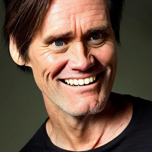 Prompt: photo of jim carrey's head inside of a burrito