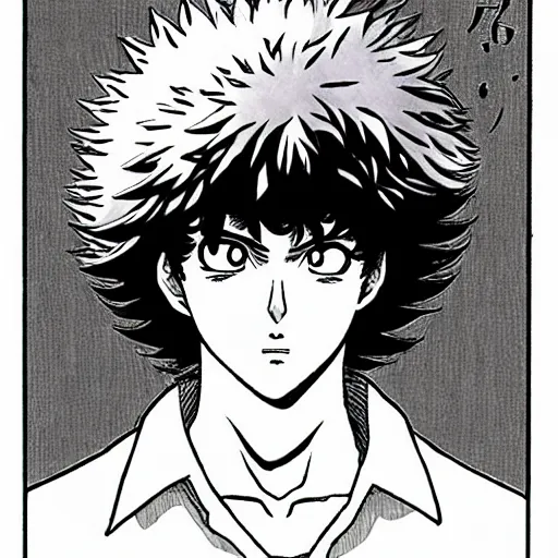 Image similar to Spike Spiegel by Kentaro Miura :: Manga panel,