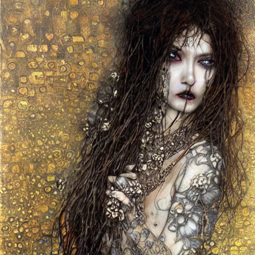 Image similar to deprived demon, intricate detail, klimt, royo, royo, whealan,