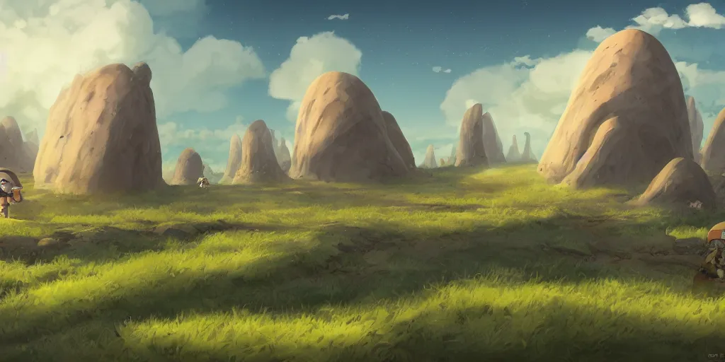 Image similar to the search for wondla landscape, no people, Ghibli, Anime Background, Miyazaki Hayao, concept art, illustration,smooth, sharp focus, intricate, super wide angle, trending on artstation, trending on deviantart, 4K