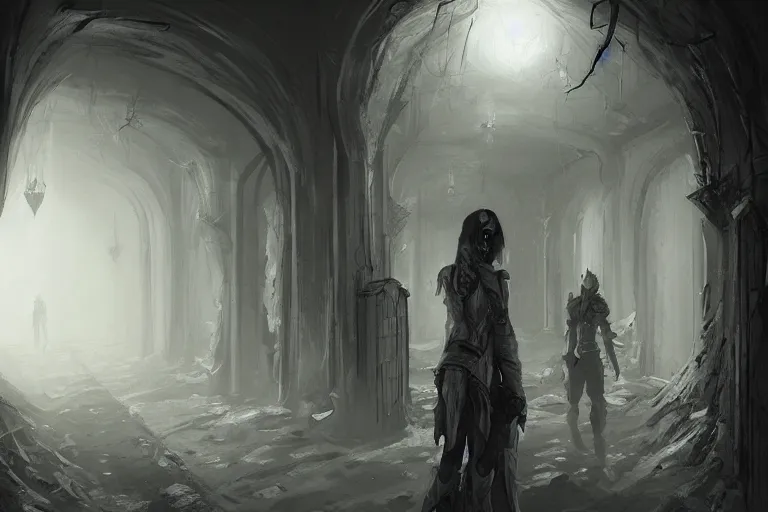 Image similar to the corridor of the dead, artstation