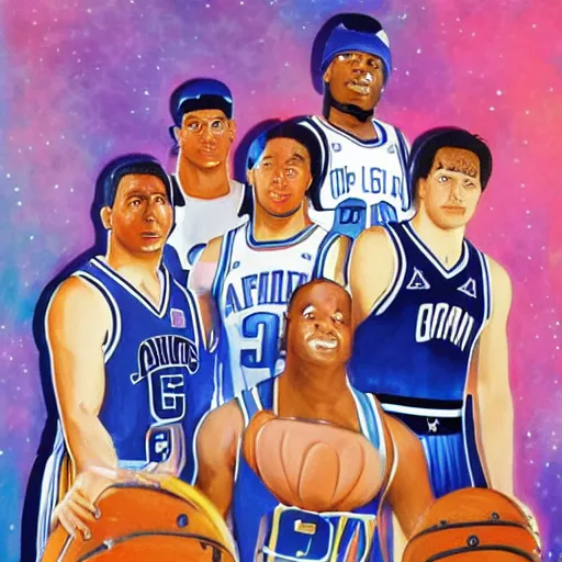 Image similar to space jam goon squad hyperrealistic