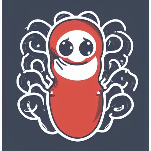 Image similar to a cute worm, digital art, iconic icon, 2 d vector logo, cartoon, t - shirt design