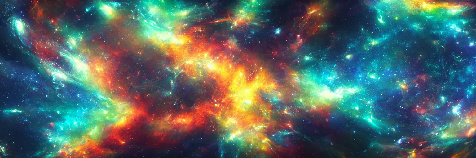 Prompt: flowing universe under sea with visible translucent beautiful waves trough which you can see the multicoloured universe and galaxies, concept art, oily very detailed painting, cinematic lighting, volumetric lighting, cinematic composition, intricate, scary and stunningly beautiful, masterpiece, award winning, trending on artstation