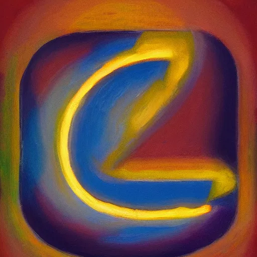 Prompt: the letter s in the dark, centered, volumetric light, oil painting